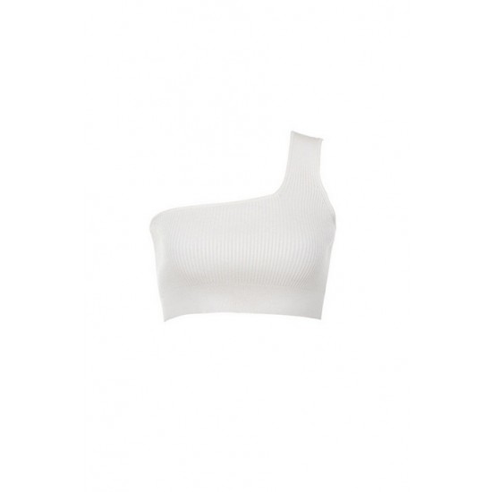House Of CB ● Bella White Knitted One Shoulder Top ● Sales