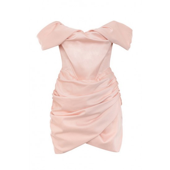 House Of CB ● Coraline Blush Satin Corset Dress ● Sales