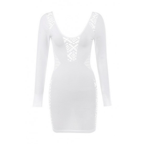 House Of CB ● Alana White Stretch Knit Mini Dress ● Sales