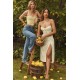 House Of CB ● Carina Lemon Floral Bustier Midi Dress ● Sales