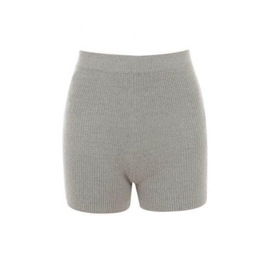 House Of CB ● Grounded Grey Knit High Waist Shorts ● Sales