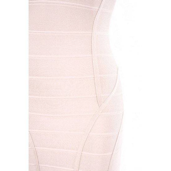 House Of CB ● Jenna Beige V Neck Bandage Dress ● Sales