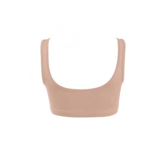House Of CB ● Abbey Mocha Stretch Jersey Cropped Top ● Sales