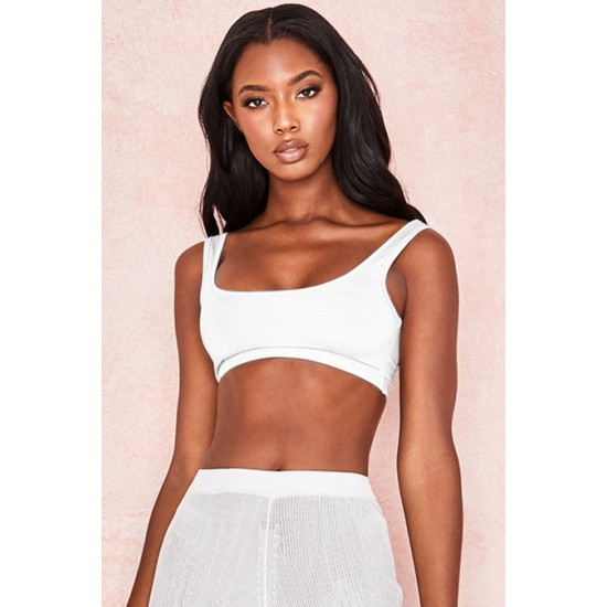 House Of CB ● Abbey Milk Stretch Jersey Cropped Top ● Sales