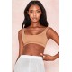 House Of CB ● Abbey Mocha Stretch Jersey Cropped Top ● Sales
