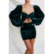 House Of CB ● Abigail Emerald Green Velvet Mini Dress ● Sales