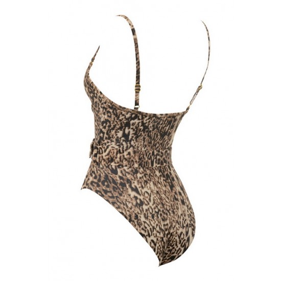 House Of CB ● Aguilla Leopard Belted One Piece Swimsuit ● Sales