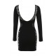 House Of CB ● Alana Black Stretch Knit Mini Dress ● Sales