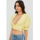 House Of CB ● Alanya Lemon Floral Tie Front Top ● Sales