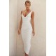 House Of CB ● Alexia White Ruched Midi Dress ● Sales
