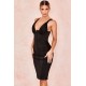 House Of CB ● Anastasia Black Satin Corset Dress ● Sales