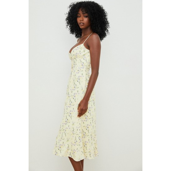 House Of CB ● Annabella Lemon Floral Midi Sun Dress ● Sales