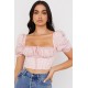 House Of CB ● Arianna Pink Floral Puff Sleeve Corset ● Sales