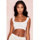 House Of CB ● Arlene White Knitted Crop Top ● Sales