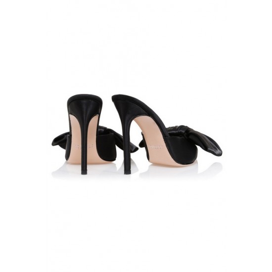 House Of CB ● Beaubelle Black Oversized Bow Mules ● Sales
