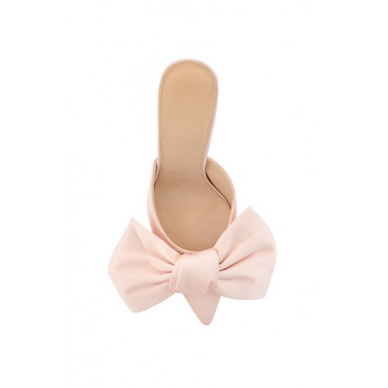 House Of CB ● Beaubelle Blush Oversized Bow Mules ● Sales