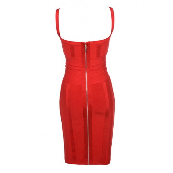 House Of CB ● Belice Red Tie Waist Bandage Dress ● Sales