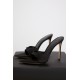 House Of CB ● Bella Black Satin Pointed High Heel Mules ● Sales