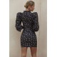 House Of CB ● Carmel Black Floral Puff Sleeve Mini Dress ● Sales