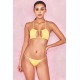House Of CB ● Cartagena Bright Yellow Twist Back Bikini Two Piece ● Sales