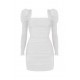 House Of CB ● Mistress Rocks Attraction White Jersey Gathered Mini Dress ● Sales