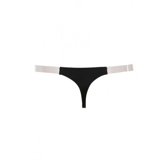 House Of CB ● Clear Side- Strap Solution Thong - Black ● Sales