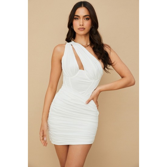 House Of CB ● Clementine White Cut Out Mini Dress ● Sales