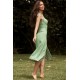 House Of CB ● Cornelia Green Tonal Floral Midi Dress ● Sales
