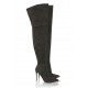 House Of CB ● Extraordinaire Dark Grey Real Suede Thigh Boots ● Sales
