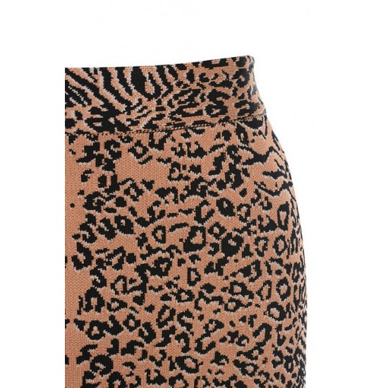 House Of CB ● Giannelli Leopard Print Midi Length Bandage Skirt ● Sales