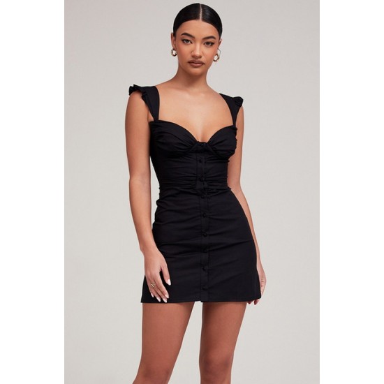 House Of CB ● Mistress Rocks Girl Crush Black Cap Sleeve Mini Dress ● Sales