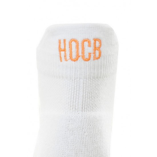 House Of CB ● White + Orange Logo Sports Socks ● Sales