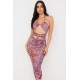 House Of CB ● Kasia Purple Swirl Cutout Midi Dress ● Sales