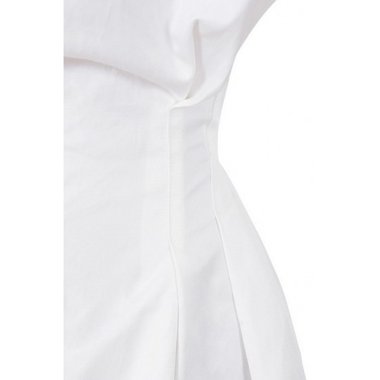 House Of CB ● Maddalena White Cinched Waist Shirt Dress ● Sales