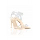 House Of CB ● GHOST Clear Straps Beige Leather Sandals ● Sales