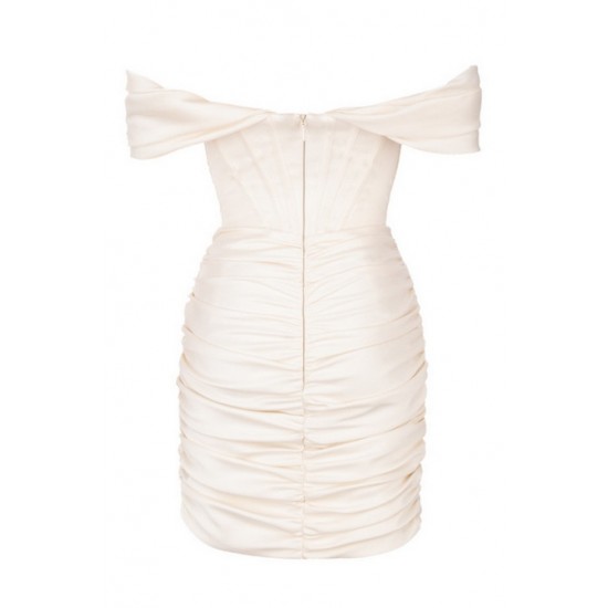 House Of CB ● Coraline Ivory Satin Corset Dress ● Sales