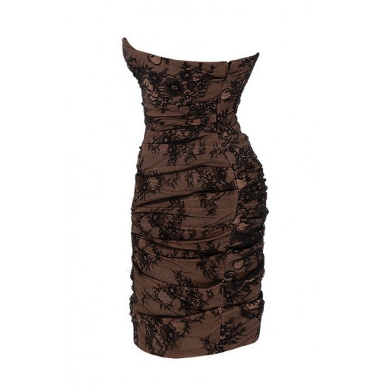 House Of CB ● Amaya Black Lace Strapless Corset Dress ● Sales