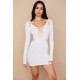 House Of CB ● Alana White Stretch Knit Mini Dress ● Sales