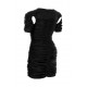 House Of CB ● Alcea Black Vegan Leather Cut Out Sleeve Dress ● Sales