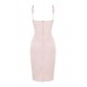 House Of CB ● Alma Blush Pink Satin Corset Midi Dress ● Sales