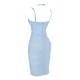 House Of CB ● Josephine Baby Blue Pleated Corset Midi Dress ● Sales