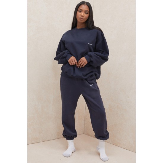 House Of CB ● Cloud Navy Brushback Jogging Trousers ● Sales